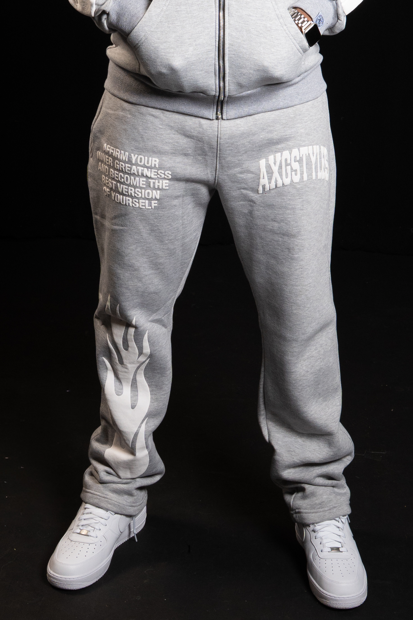 "TRUST IN YOURSELF" PANTS (GREY/WHITE)