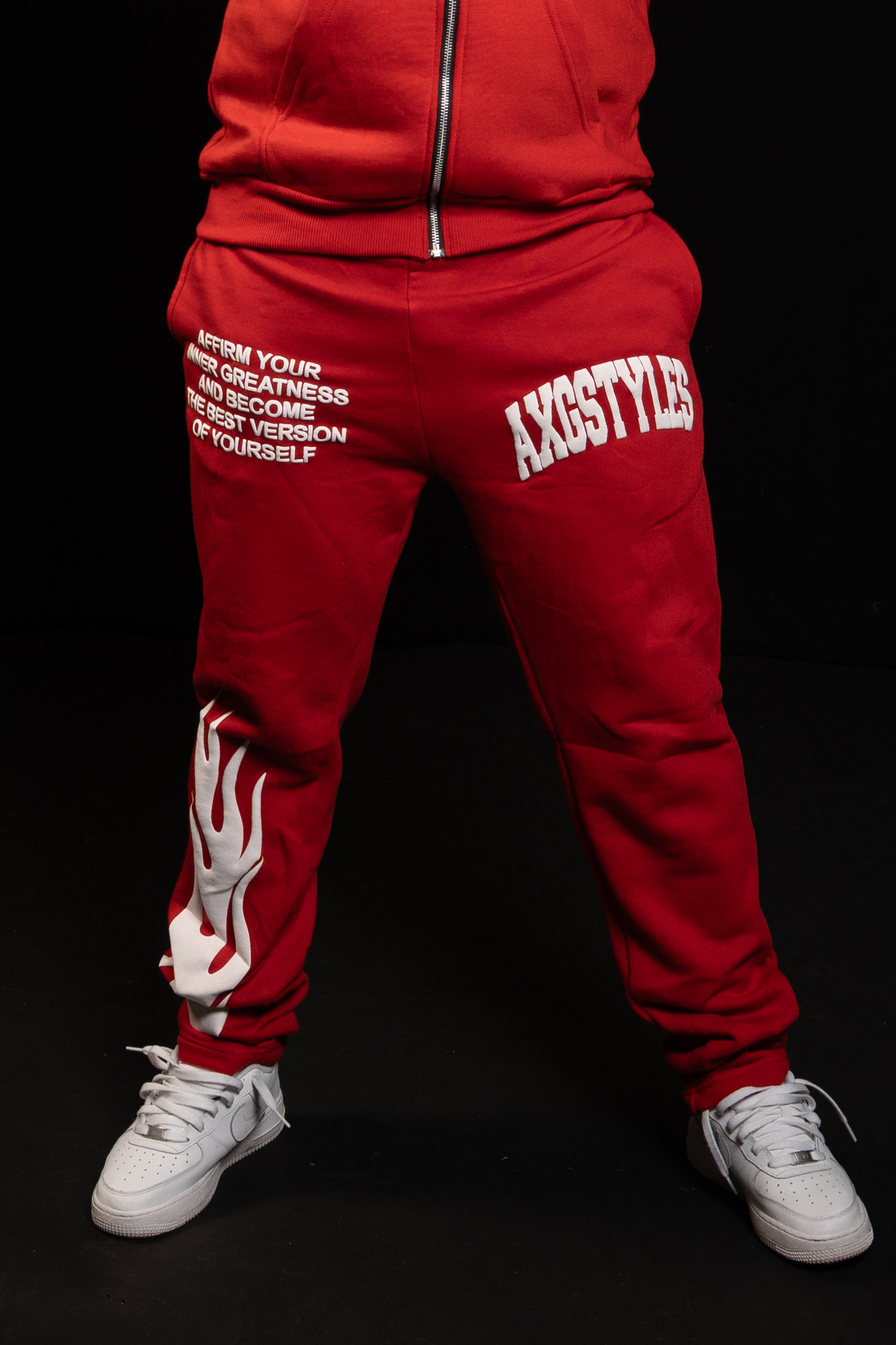 "TRUST IN YOURSELF" PANTS (RED/WHITE)