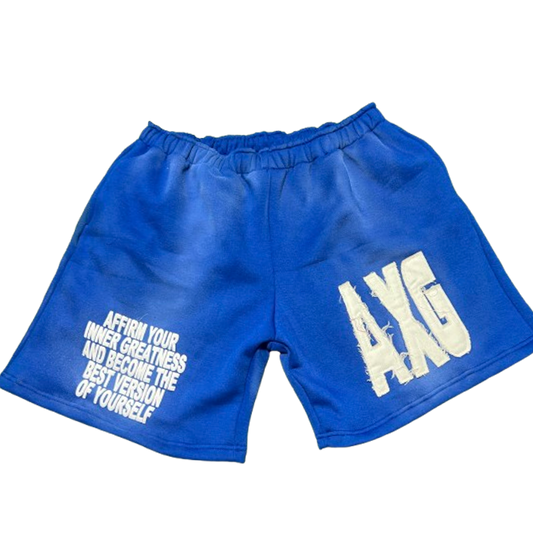 "TRUST IN YOURSELF" SHORTS (BLUE/WHITE)