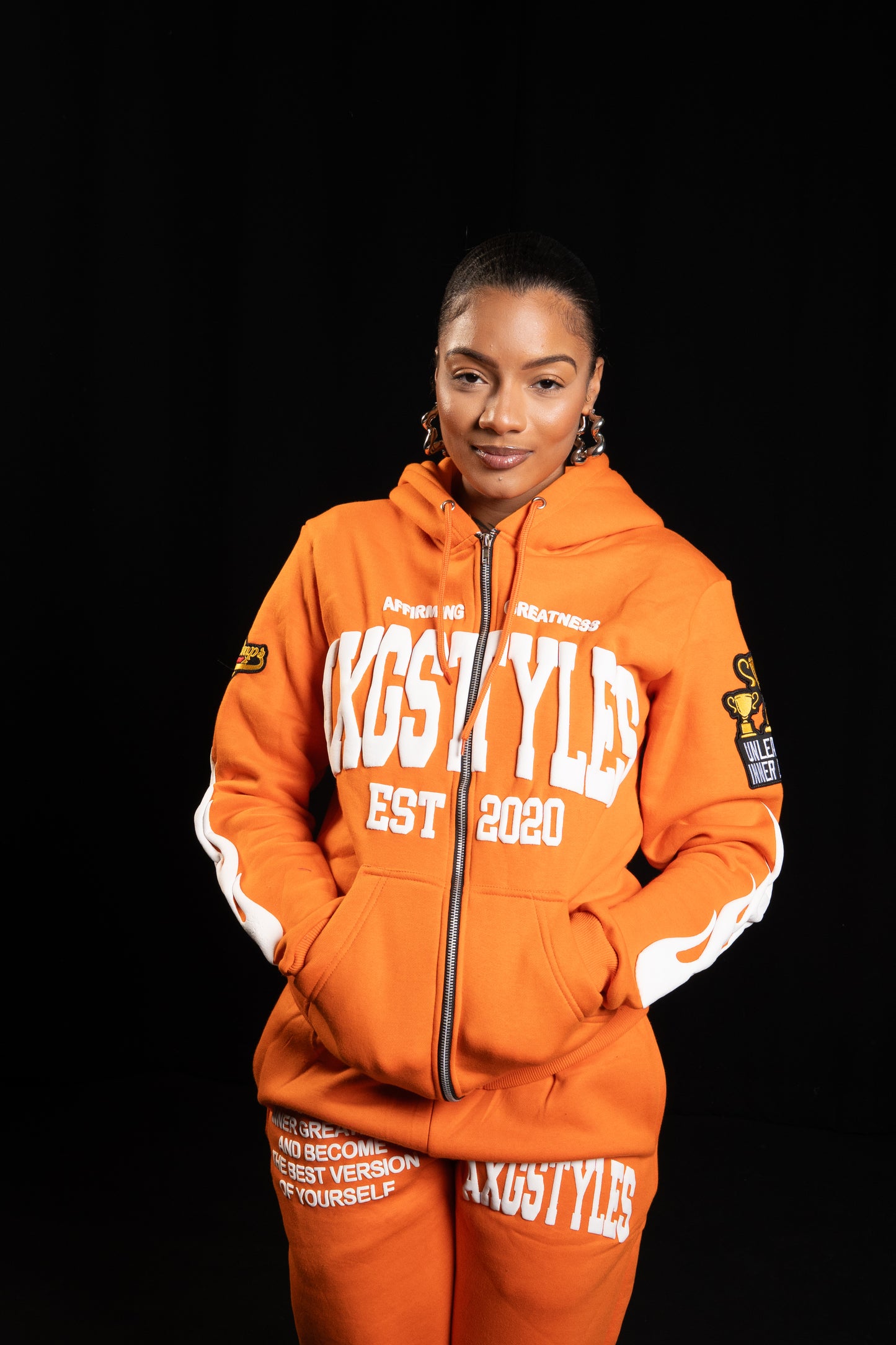 "TRUST IN YOURSELF" HOODIES (ORANGE/WHITE)