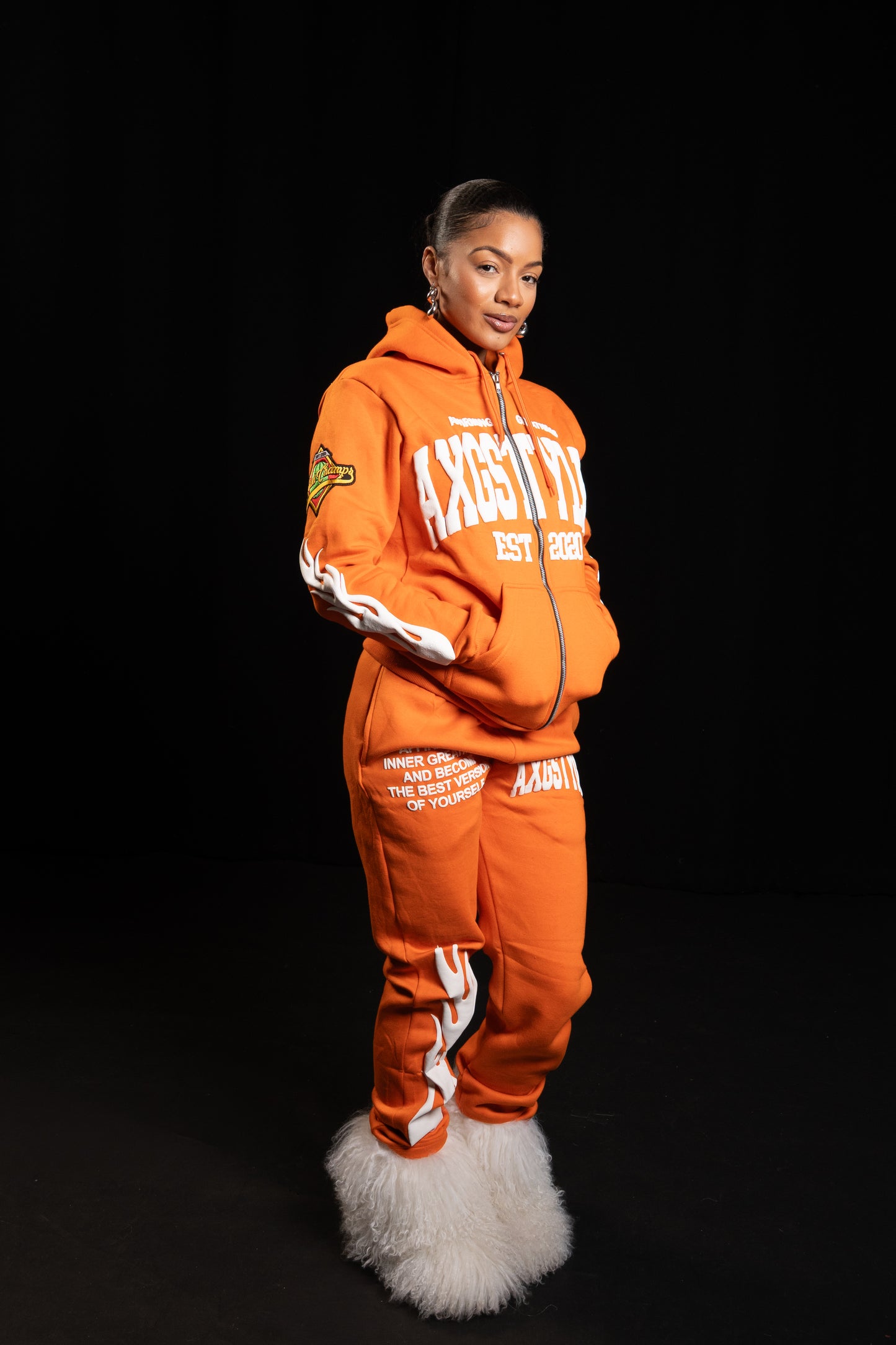 "TRUST IN YOURSELF" HOODIES (ORANGE/WHITE)