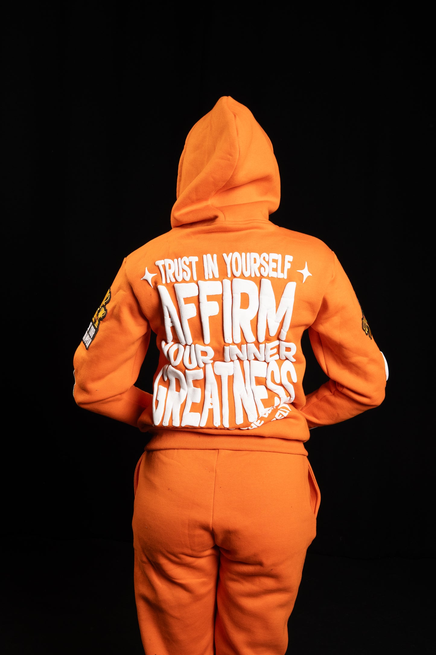 "TRUST IN YOURSELF" HOODIES (ORANGE/WHITE)
