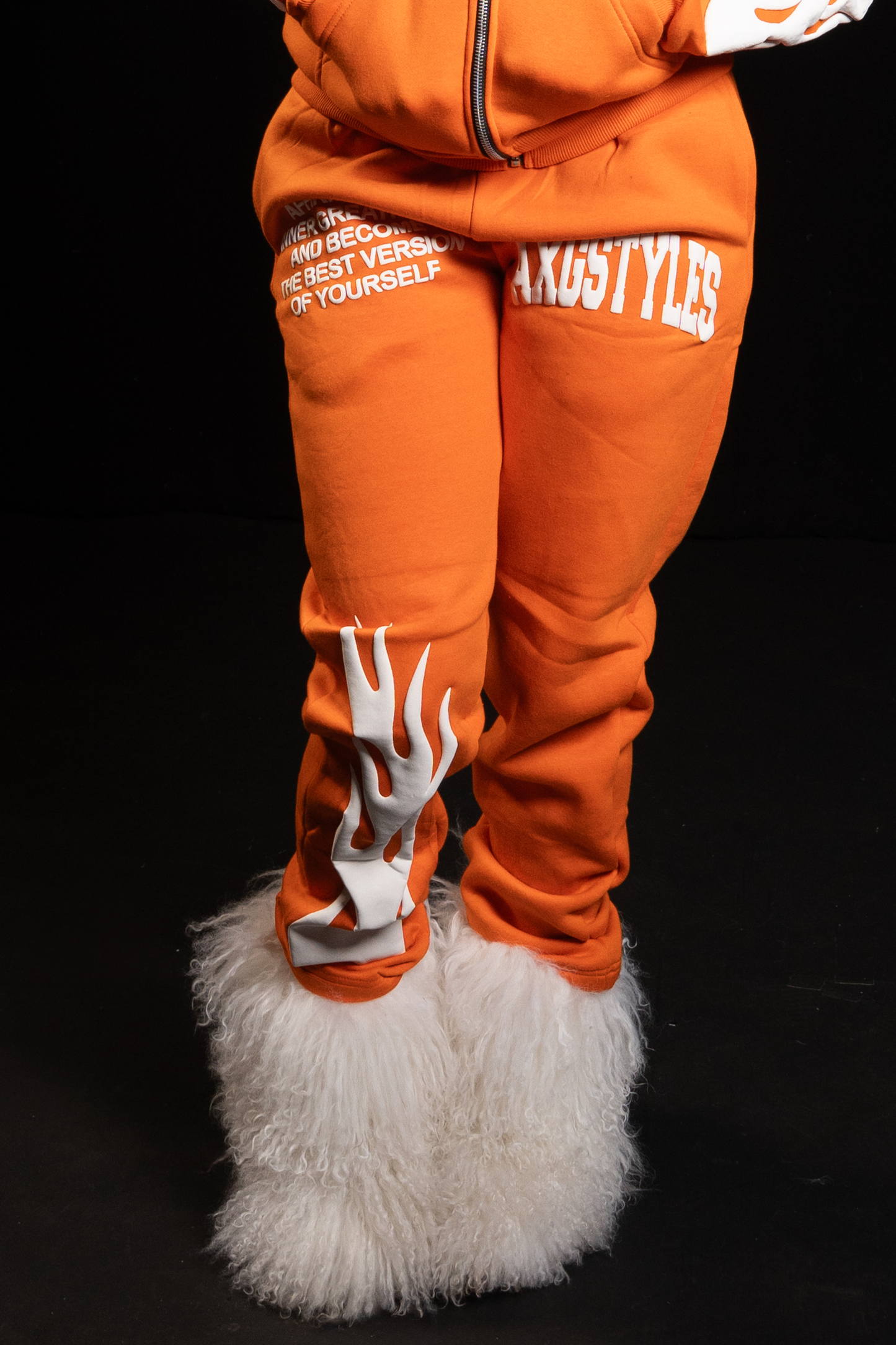 "TRUST IN YOURSELF" PANTS (ORANGE/WHITE)