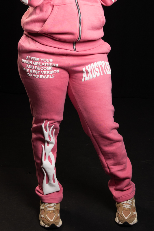 "TRUST IN YOURSELF" PANTS (PINK/WHITE)